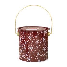 Christmas cookie tin with lid, round metal, 1 piece