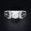 18k White Gold Black White Micropave Ring Size 6-9 1