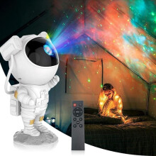 Proyector de cielo estrellado LED con efecto astronauta, luz nocturna para niños y adultos, decoración de dormitorio