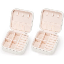 Wattne travel jewelry box white portable organizer for