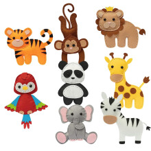 Zoo Felt Animal Sewing Kit for Beginners, 6-Piece Set