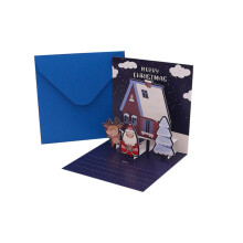 Christmas Pop-Up Cards with Envelopes and Stickers, 3D
