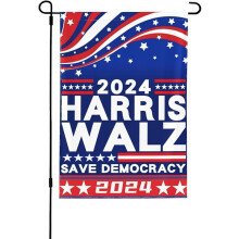 Kamala Harris a Tim Waltz2024Zahradní vlajka30,5 cm x 45 cm Oboustranná venkovní cedule na zahradu, vlajka na loď, vlastenecká americká vlajka