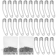 200pcs Stainless Steel Curved Safety Pins Durable for Quilting Sewing Craft