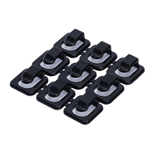 18pcs Black Self-Adhesive Cable Clips Desktop Cord Organizer Cable Management Drop Holder
