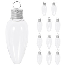 12 Pcs Christmas Hanging Light Bulb Ornaments, Ornament Container for Crafts