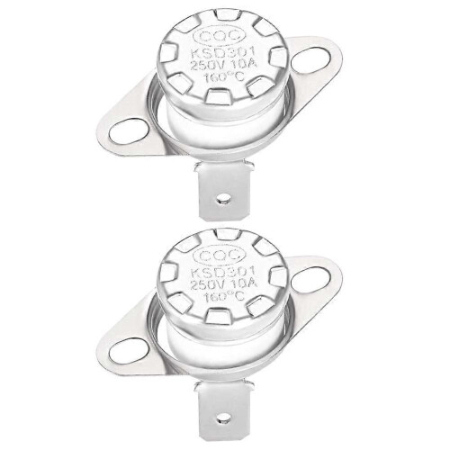 2 Pcs KSD301 Bimetal Snap Disc Thermostat Switch Computer Temperature Switch Parts