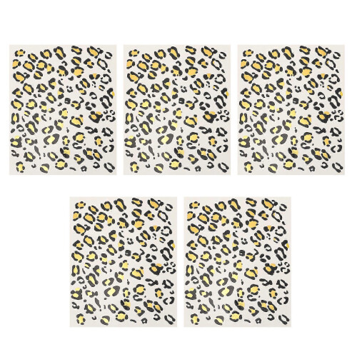 5 Sheets Leopard Print Fake Tattoos, Leopard Pattern Face Body Tattoos for Adults