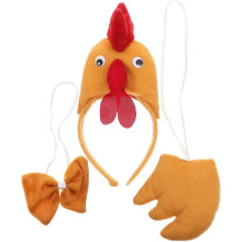 1 Set Easter Chicken Costume Set Chicken Headband Tail Bow Tie Cosplay Accessory