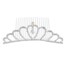 Rhinestone Crown Hair Comb for Little Girls, Wedding Party Decorative Crown