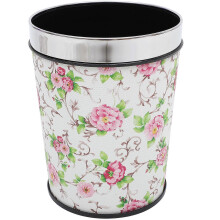 Retro Vintage Wastebasket Garbage Can Trash Container Bin for Bedroom