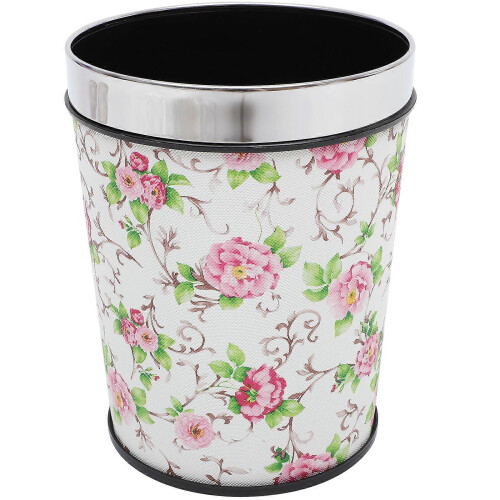 Retro Vintage Wastebasket Garbage Can Trash Container Bin for Bedroom