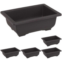 5 Pcs Rectangular Plastic Flowerpots for Bonsai Succulent Plant Planting