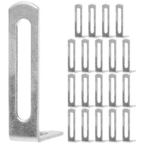20PCS Heavy Duty L Corner Brackets Angle Iron Shelf Brackets for Shelves