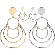 2 Pairs Layered Hoop Earrings for Women, Exaggerated Stud Ear Decorations