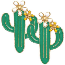 1 Pair Cactus Dainty Stud Earrings Fashionable Ear Jewelry Decoration