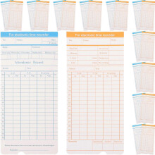 100 Sheets Time Cards Universal Weekly Monthly Attendance Timecard Sheets for Office Use