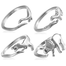 4 Pcs Adjustable Open Wrap Dinosaur Rings for Teen Boys Girls Men Women
