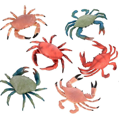 6Pcs Simulation Hairy Crab Model Educational Animal Playset Artificial Crab Learning Toy