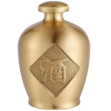 Antique Brass Craft Wine Pot Figurine Small Pot-shape Decor Statue Sculpture