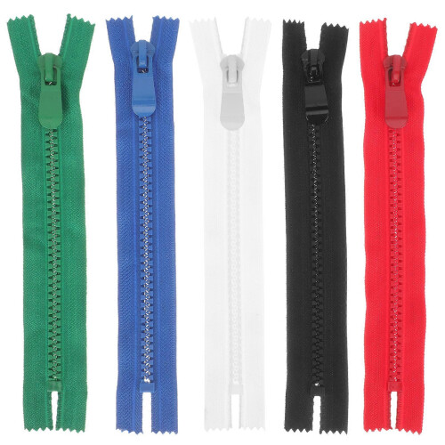 5Pcs Colorful Sewing Zippers Strips with Pulls for Clothing Zipper Material Craft
