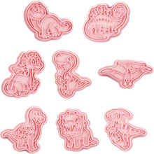 8 Pcs Dinosaur Cookie Cutters Stamps Fondant Tool Biscuit Cake Baking Molds