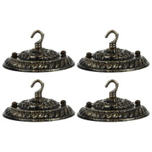 4 Pcs Vintage Ceiling Light Canopy Chandelier Pendant Light Cover Plates with Hooks