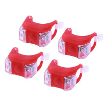 4 PCS Red LED Bike Front & Rear Silicone Lights Waterproof Cycling Safety Flash Lamps MTB Accessories