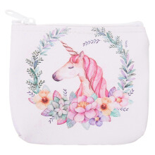 Cute Unicorn Small Portable Zipper Purse for Girls Decorative Wallet