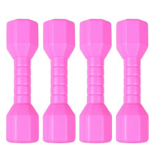 4PCS Pink Children's Octagonal Dumbbells, Outdoor Plastic Fitness Toys for Kids Dance Performance Exercise