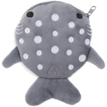 Cute Cartoon Shark Plush Coin Purse Portable Zipper Storage Bag for Change