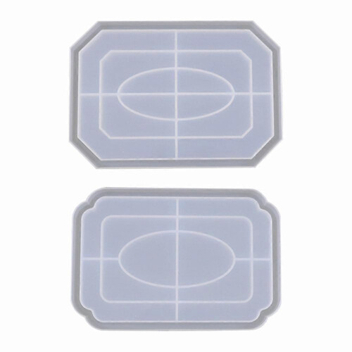2 Pcs DIY Tray Resin Mold, Snack Plate Casting Mold for Dish Making Craft