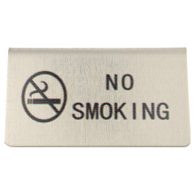 Stainless Steel No Smoking Sign Board Indoor Tabletop No Smoking Indicator Board