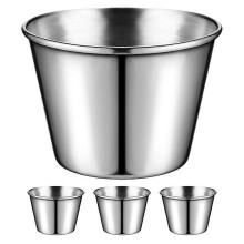 4Pcs Stainless Steel Dipping Sauce Cups Small Condiment Salad Dressing Containers