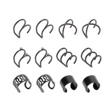 6 Pairs Black Non-Piercing Metal Ear Cuffs Ear Clips for Men Women Fashion Ear Decoration