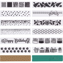 12-Piece Plastic Embossing Folder Set, 15 x 3 cm, Mixed