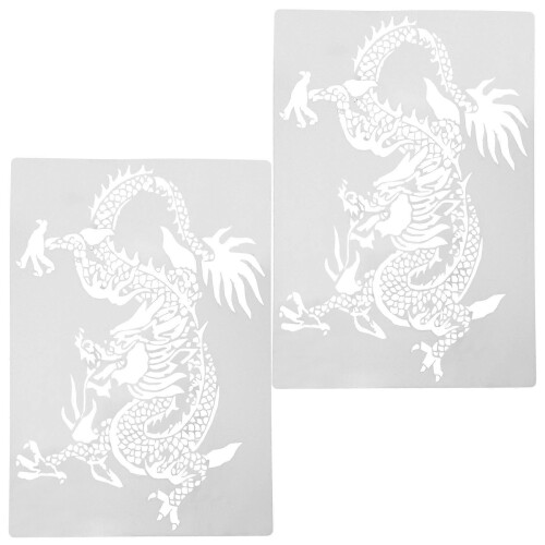 2Pcs Multi-use Painting Stencils Decorative Craft Templates for DIY Art Projects