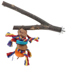 Natural Wood Bird Perch Stand, Parrot Cage Branch Perch for Cockatiel Small Birds