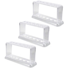 3Pcs 6 Holes Plastic Test Tube Racks Stand Shelf for School Lab Supply