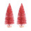 Mini Artificial Christmas Tree with Wood Base 2pcs Red 1