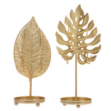 2 Pcs T Bar Jewelry Display Holder Leaf Design Necklace Earring Display Stand Rack