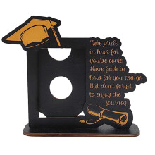 Cadre photo de remise de diplĂ´me en bois noir 20 x 16,4 cm