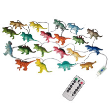 LED-Lichterkette mit Dinosaurier-Motiven – warmweiß oder farbig, 1 Stück