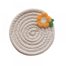 Dessous de plat en corde de coton 12x12cm, tissé à la main