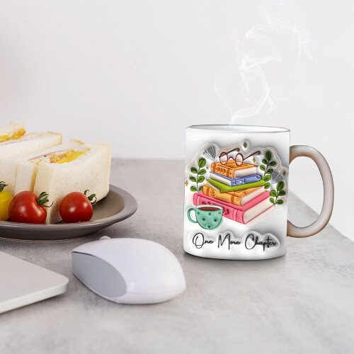 Cupán Léitheoireachta Ceirmeach Mug Leabhar Bláthanna 350ml