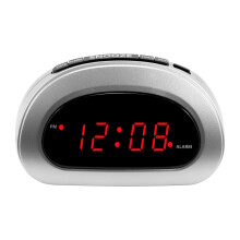 Mainstays Digital Alarm Clock Silver Red LED 1 Count
