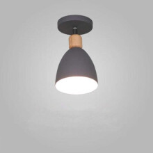Plafonnier LED semi-encastré en bois, design moderne, coloré et ludique, avec motif de dessin animé, pour chambre ou salle de jeux d'enfant - Gris