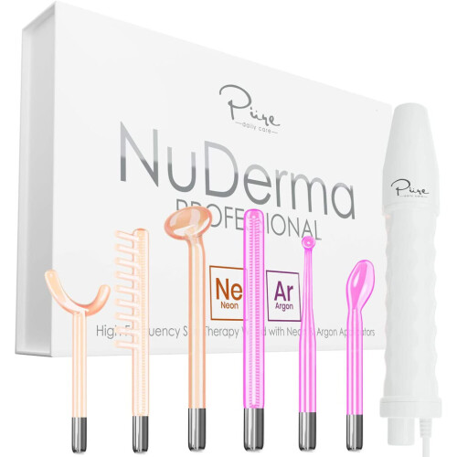 NuDerma Professional Skin Therapy Wand - Φορητή συσκευή με 6 ραβδία νέον και αργόν - Ανανεώνε