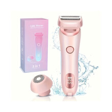 Rasoir et tondeuse électrique 2 en 1 pour femmes - Utilisation sur peau sèche ou humide, épilateur sans fil rechargeable pour le corps et le
