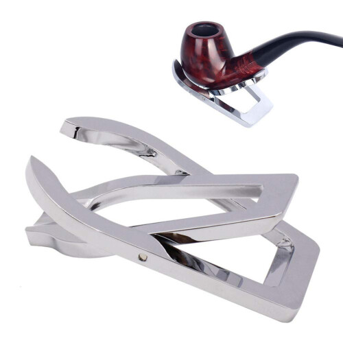 Leen4You Cigarrställ Bärbart Hopfällbart Rostfritt Stål Tobakspipaställ Set Silver